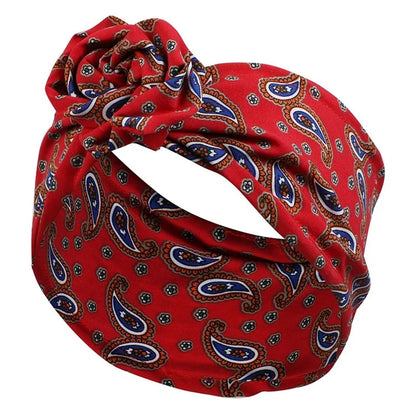 FD066 Wire Headband Adjustable Pattern Print Wired Hair Tie Head Scarf