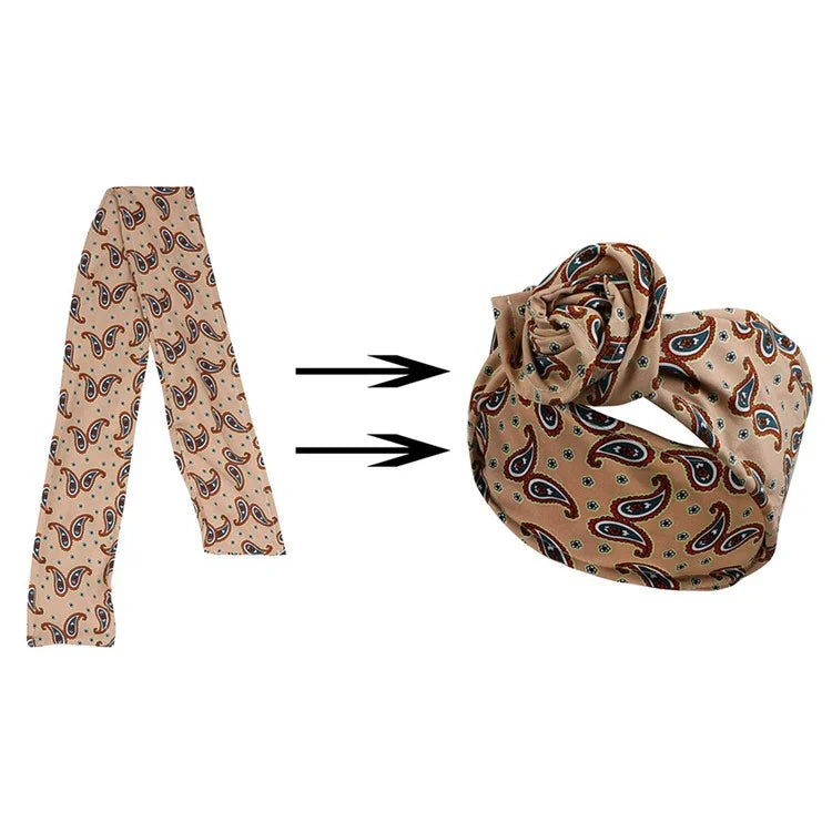 FD066 Wire Headband Adjustable Pattern Print Wired Hair Tie Head Scarf