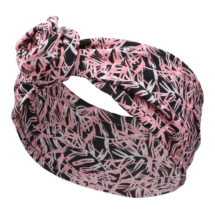 FD066 Wire Headband Adjustable Pattern Print Wired Hair Tie Head Scarf