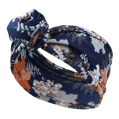 FD066 Wire Headband Adjustable Pattern Print Wired Hair Tie Head Scarf