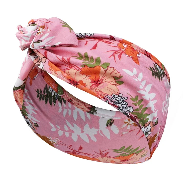 FD066 Wire Headband Adjustable Pattern Print Wired Hair Tie Head Scarf