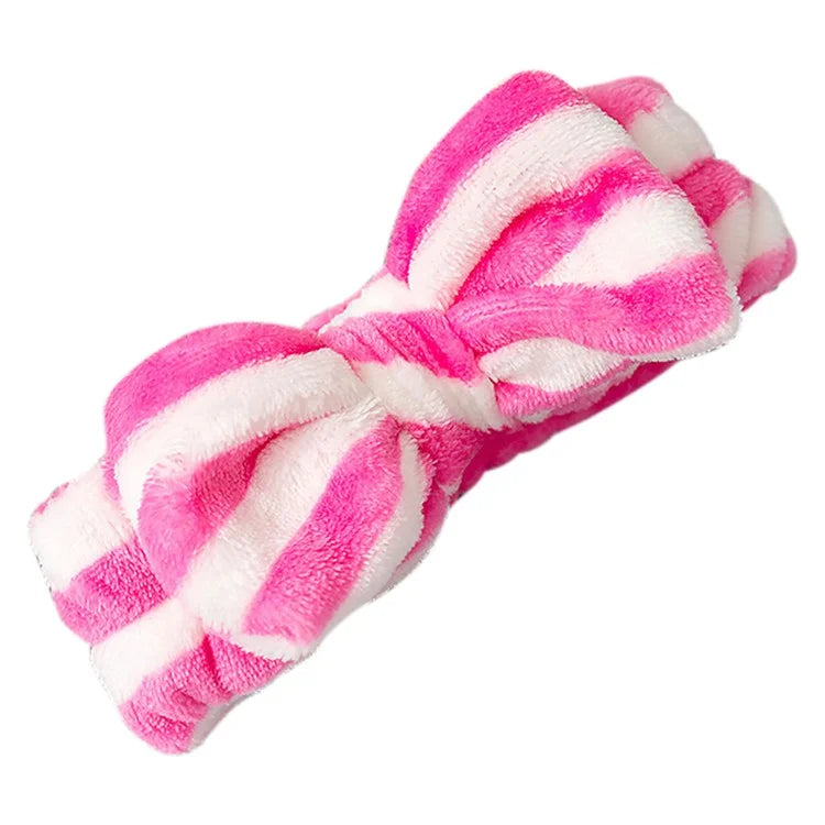 SFD001 Coral Fleece Women Sports Headband Cute Bowknot Face Washing Hairband