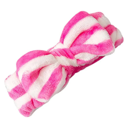 SFD001 Coral Fleece Women Sports Headband Cute Bowknot Face Washing Hairband