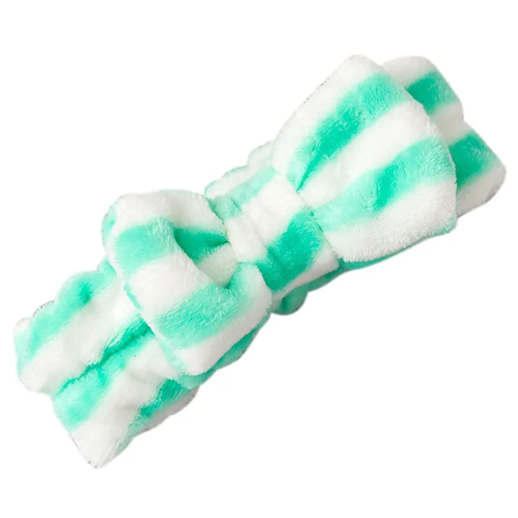 SFD001 Coral Fleece Women Sports Headband Cute Bowknot Face Washing Hairband