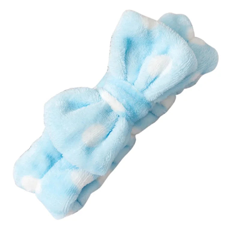 SFD001 Coral Fleece Women Sports Headband Cute Bowknot Face Washing Hairband