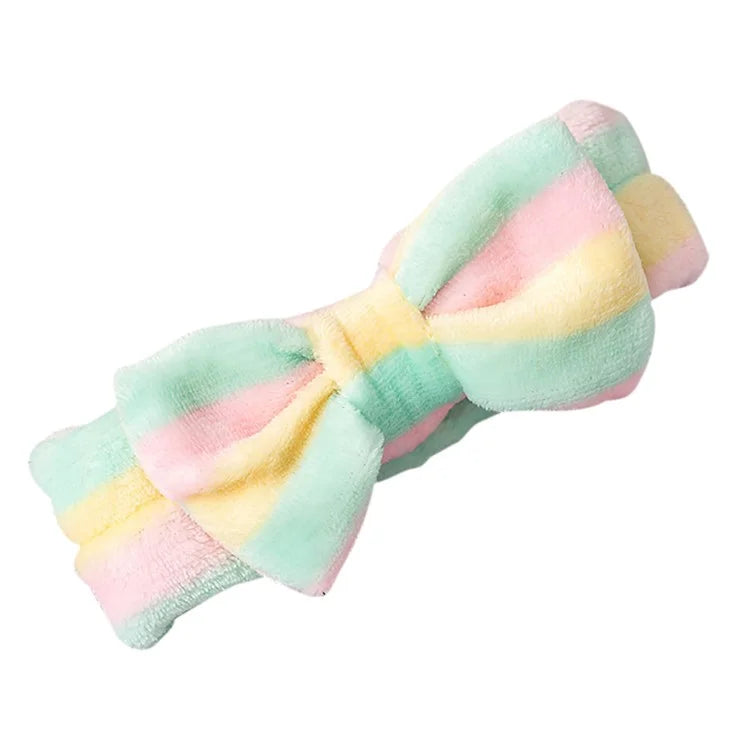 SFD001 Coral Fleece Women Sports Headband Cute Bowknot Face Washing Hairband