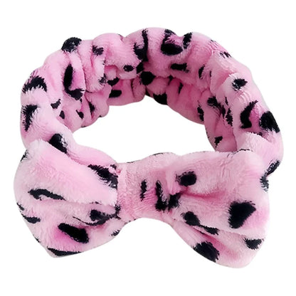 SFD001 Coral Fleece Women Sports Headband Cute Bowknot Face Washing Hairband
