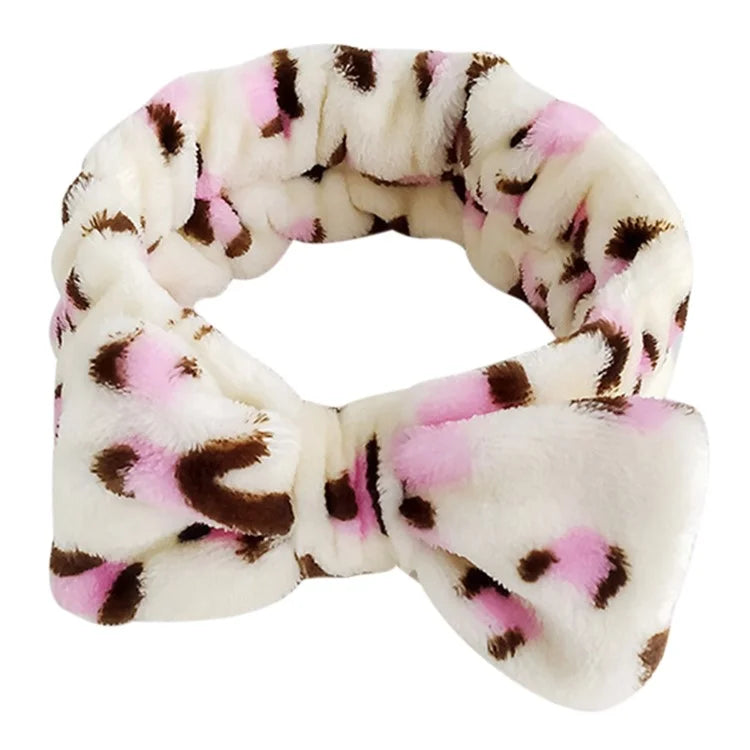 SFD001 Coral Fleece Women Sports Headband Cute Bowknot Face Washing Hairband
