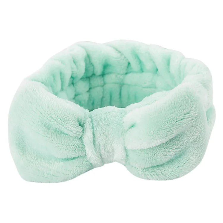 SFD001 Coral Fleece Women Sports Headband Cute Bowknot Face Washing Hairband