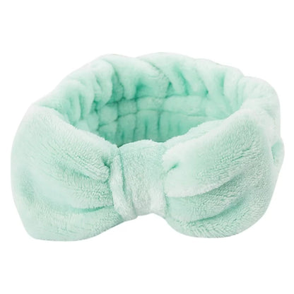 SFD001 Coral Fleece Women Sports Headband Cute Bowknot Face Washing Hairband