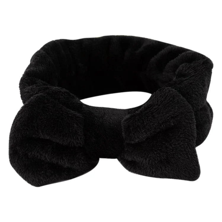 SFD001 Coral Fleece Women Sports Headband Cute Bowknot Face Washing Hairband