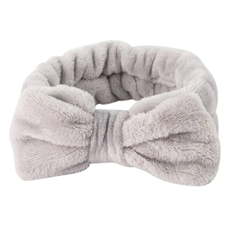 SFD001 Coral Fleece Women Sports Headband Cute Bowknot Face Washing Hairband