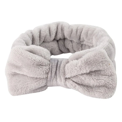 SFD001 Coral Fleece Women Sports Headband Cute Bowknot Face Washing Hairband