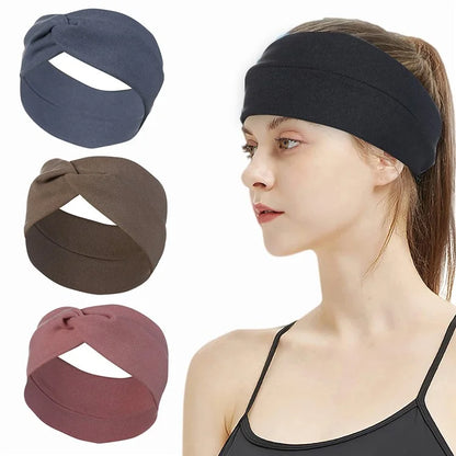 FD089 Solid Color Autumn Winter Wide Headband Women Sports Face Washing Hair Band
