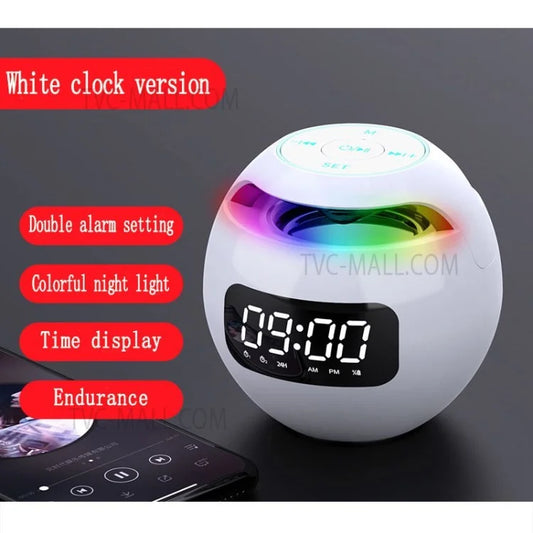 Mini Bluetooth Speaker Wireless Subwoofer Sound Box Alarm Clock HiFi TF Card MP3 Music Player FM Radio
