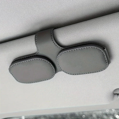 Car Sunglasses Holder Vehicle Visor Clip Magnetic PU Leather Sun Glasses Eyeglass Hanger