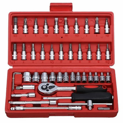 46Pcs Socket Wrenches Set Professional Car Motorcycle Repair Mechanical Workshop Tools Kit