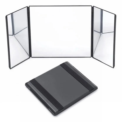Car Sun Visor Wide View Collapsible Tri-Fold Makeup Mirror Auto Sunshade Cosmetic Mirror