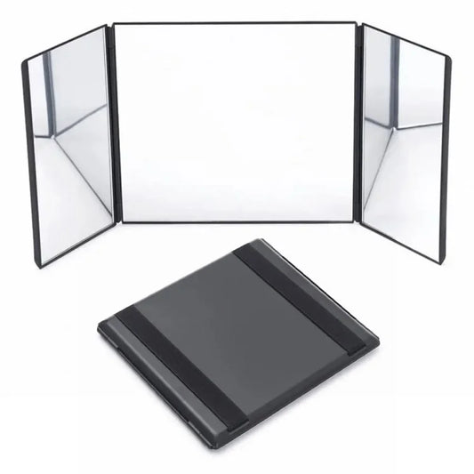 Car Sun Visor Wide View Collapsible Tri-Fold Makeup Mirror Auto Sunshade Cosmetic Mirror