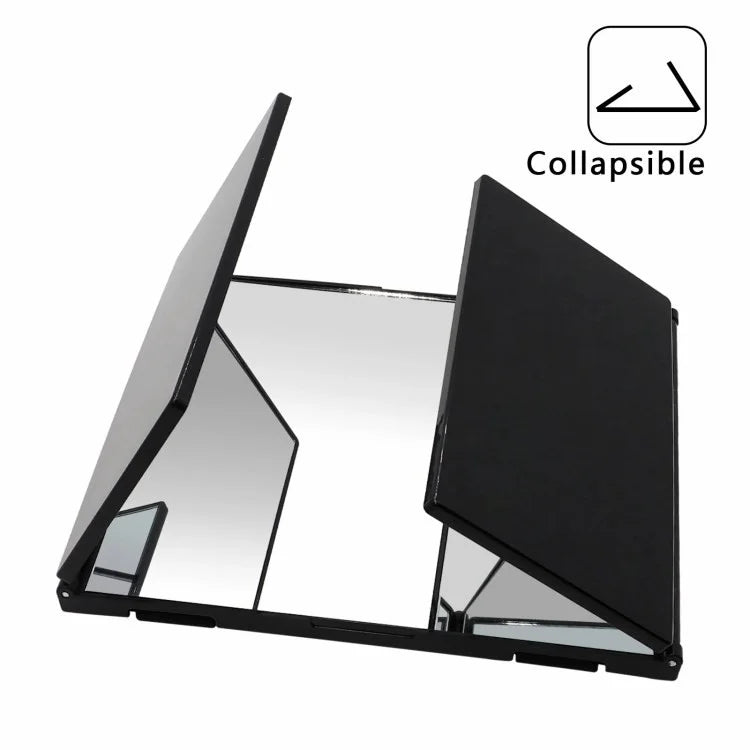 Car Sun Visor Wide View Collapsible Tri-Fold Makeup Mirror Auto Sunshade Cosmetic Mirror