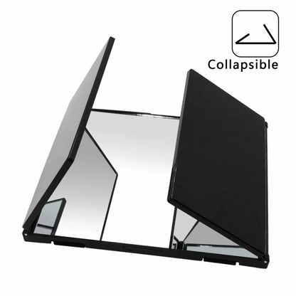 Car Sun Visor Wide View Collapsible Tri-Fold Makeup Mirror Auto Sunshade Cosmetic Mirror