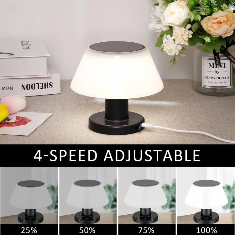 IP54 Waterproof Outdoor Solar Table Lamp 4 Gears Adjustable Indoor Desk Light
