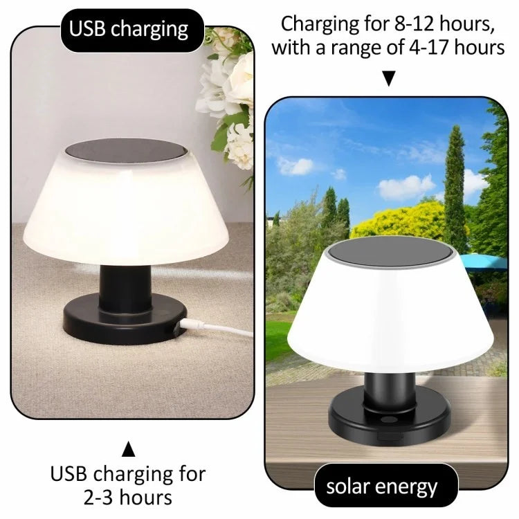 IP54 Waterproof Outdoor Solar Table Lamp 4 Gears Adjustable Indoor Desk Light