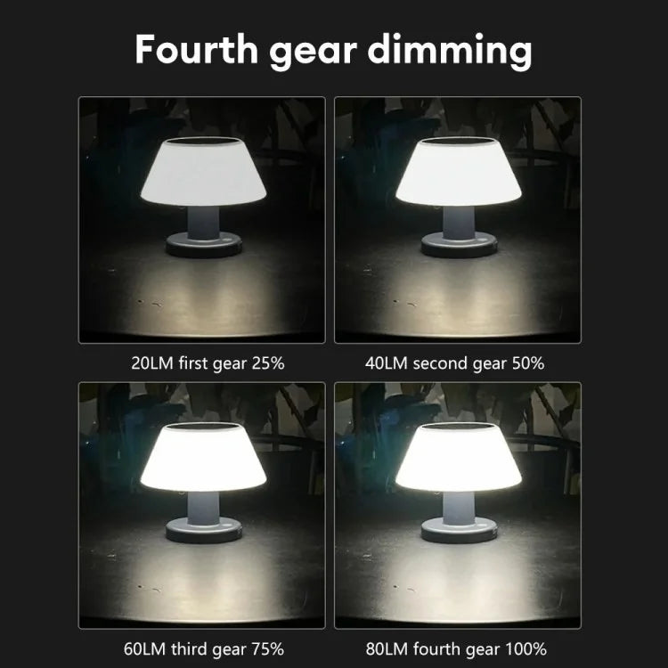 IP54 Waterproof Outdoor Solar Table Lamp 4 Gears Adjustable Indoor Desk Light