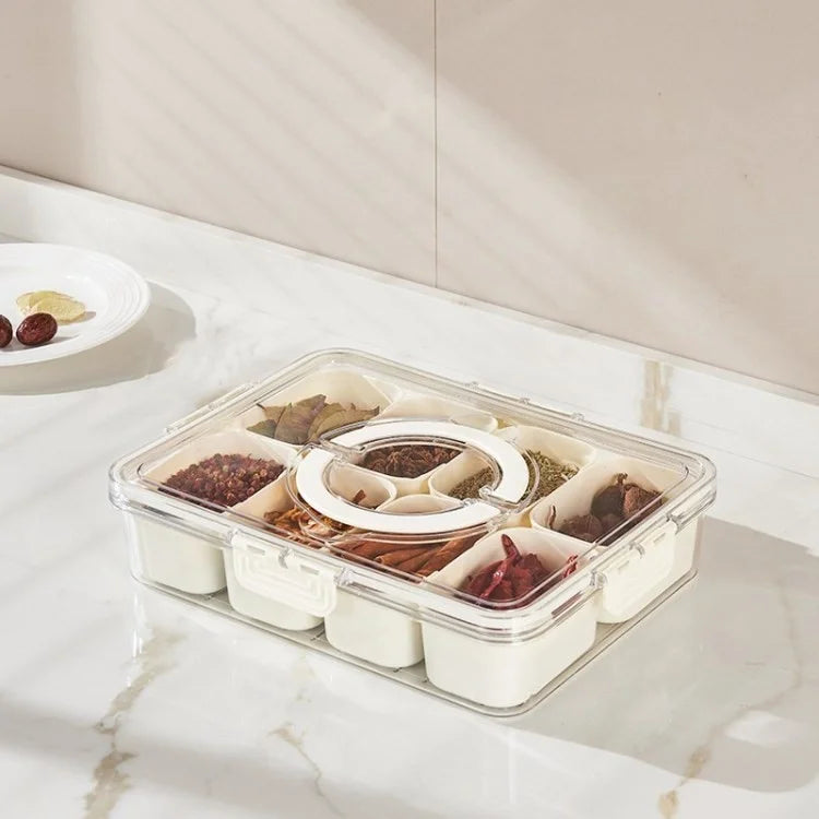 Snack Box Container Divided Serving Tray with Lid and Handle Snack Organizer (BPA Free, No FDA)