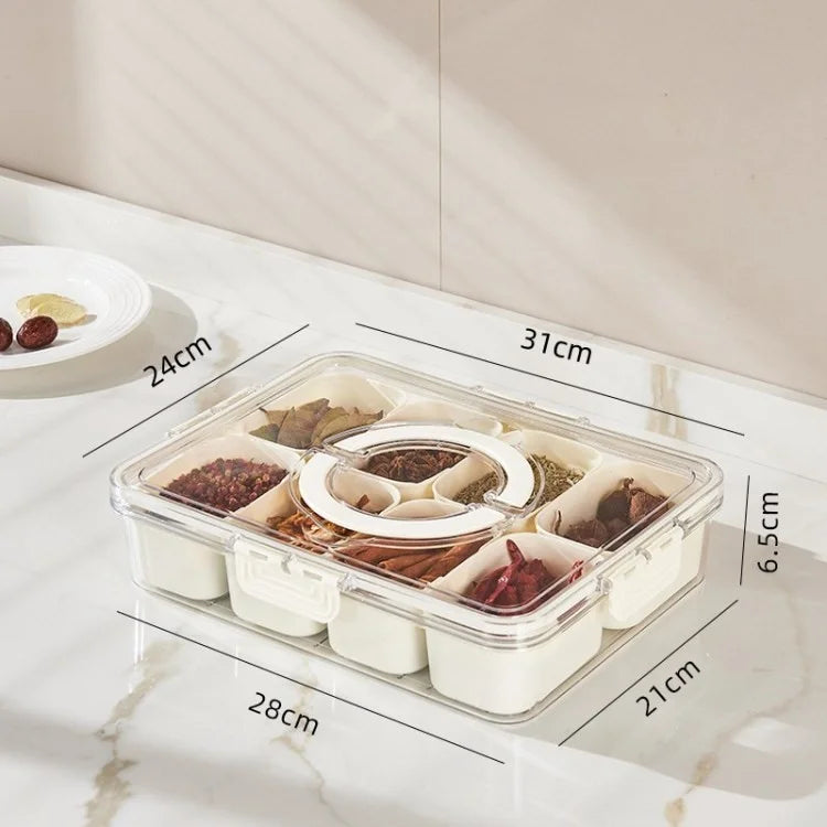 Snack Box Container Divided Serving Tray with Lid and Handle Snack Organizer (BPA Free, No FDA)