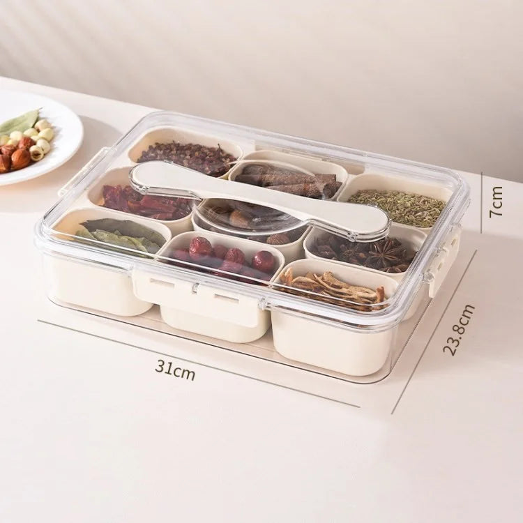 Snack Box Container Divided Serving Tray with Lid and Handle Snack Organizer (BPA Free, No FDA)