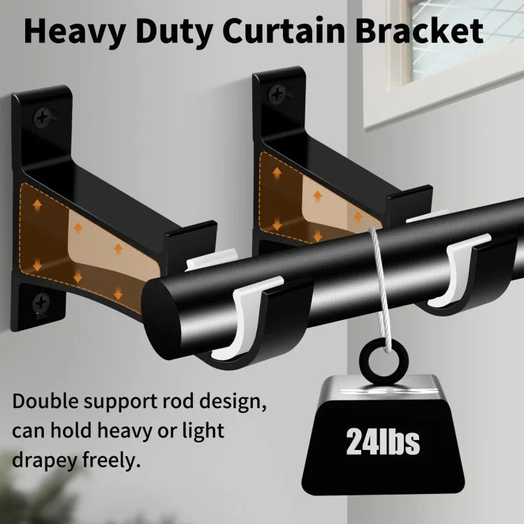 4Pcs Aluminum Alloy Curtain Single Rod Bracket Roman Rod Base Support Rack