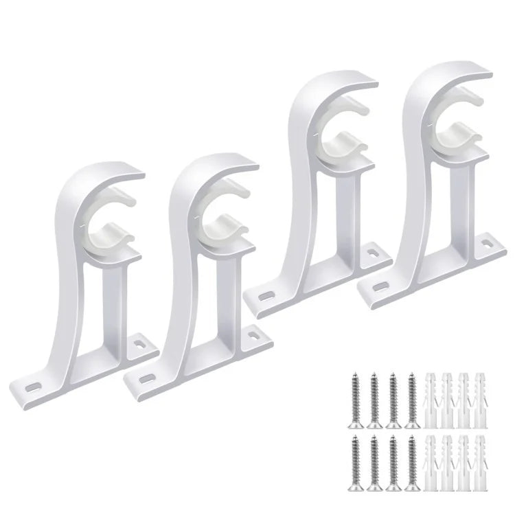4Pcs Aluminum Alloy Curtain Single Rod Bracket Roman Rod Base Support Rack