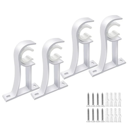 4Pcs Aluminum Alloy Curtain Single Rod Bracket Roman Rod Base Support Rack