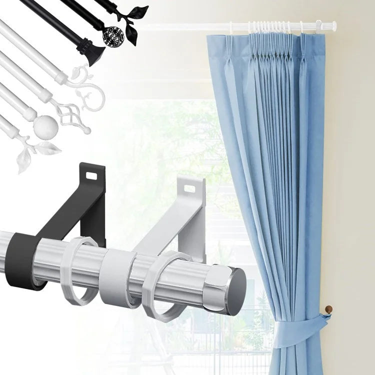 4Pcs Aluminum Alloy Curtain Single Rod Bracket Roman Rod Base Support Rack