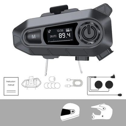 A1 Bluetooth 5.3 CVC Noise Reduction Motorcycle Helmet Headset FM Radio Music Player