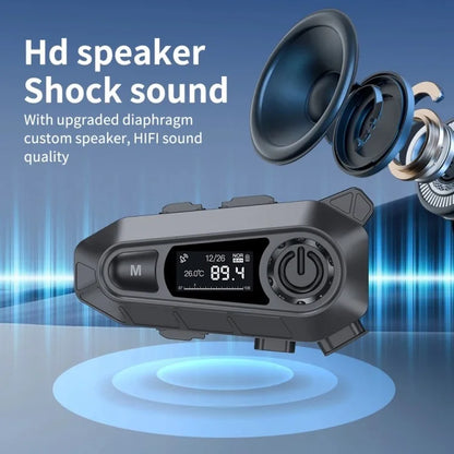 A1 Bluetooth 5.3 CVC Noise Reduction Motorcycle Helmet Headset FM Radio Music Player