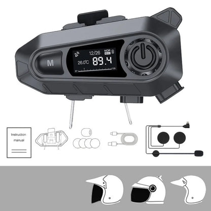 A1 Bluetooth 5.3 CVC Noise Reduction Motorcycle Helmet Headset FM Radio Music Player