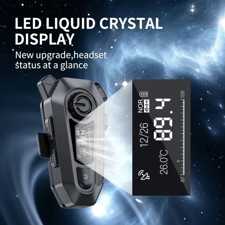 A1 Bluetooth 5.3 CVC Noise Reduction Motorcycle Helmet Headset FM Radio Music Player