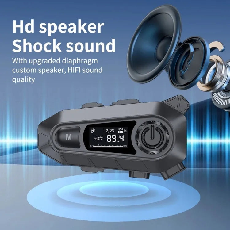 A1 Bluetooth 5.3 CVC Noise Reduction Motorcycle Helmet Headset FM Radio Music Player