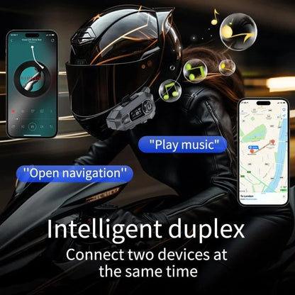 A1 Bluetooth 5.3 CVC Noise Reduction Motorcycle Helmet Headset FM Radio Music Player