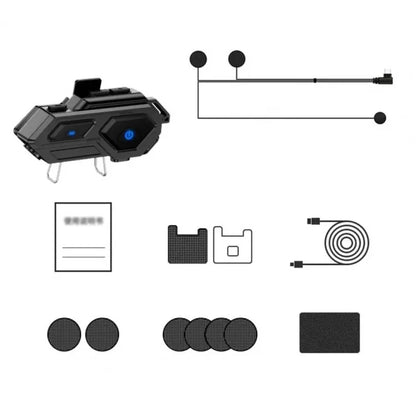 C8 LED Light Motorcycle Helmet Bluetooth 5.4 Headset Waterproof Noise Reduction Automatic Answering Rider Headset