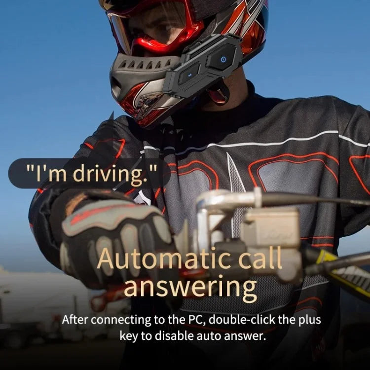 C8 LED Light Motorcycle Helmet Bluetooth 5.4 Headset Waterproof Noise Reduction Automatic Answering Rider Headset