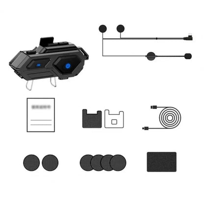 C8 LED Light Motorcycle Helmet Bluetooth 5.4 Headset Waterproof Noise Reduction Automatic Answering Rider Headset