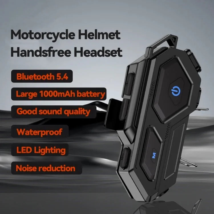 C8 LED Light Motorcycle Helmet Bluetooth 5.4 Headset Waterproof Noise Reduction Automatic Answering Rider Headset