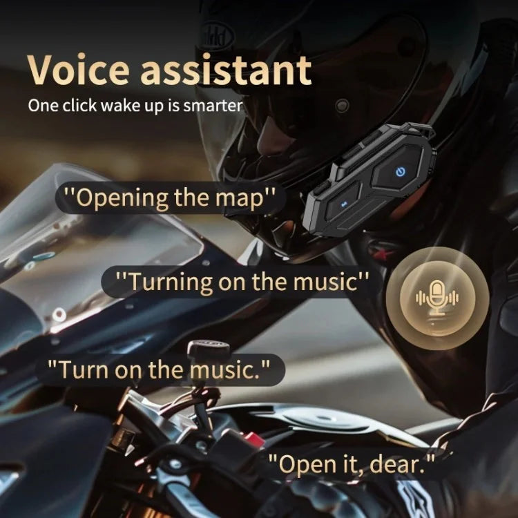 C8 LED Light Motorcycle Helmet Bluetooth 5.4 Headset Waterproof Noise Reduction Automatic Answering Rider Headset