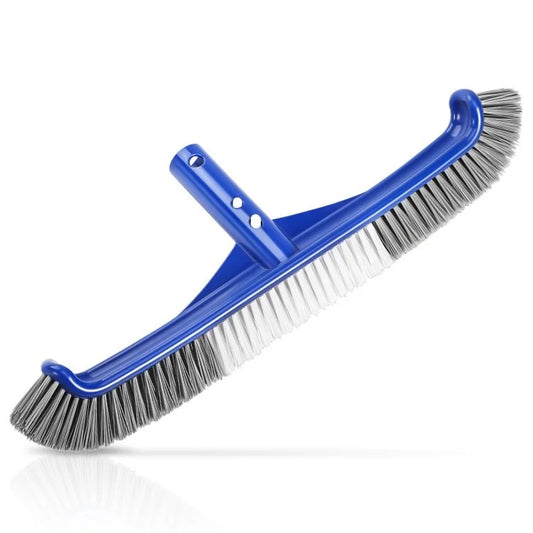 17.5-inch Pool Brush for Cleaning Pool Walls Nylon Bristles Curved Ends Pool Scrub Brush