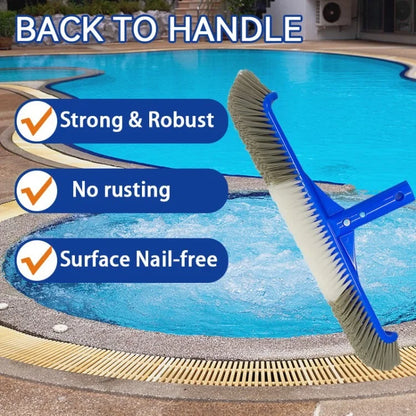 17.5-inch Pool Brush for Cleaning Pool Walls Nylon Bristles Curved Ends Pool Scrub Brush