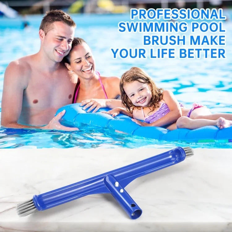 17.5-inch Pool Brush for Cleaning Pool Walls Nylon Bristles Curved Ends Pool Scrub Brush