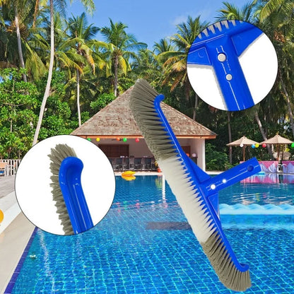 17.5-inch Pool Brush for Cleaning Pool Walls Nylon Bristles Curved Ends Pool Scrub Brush